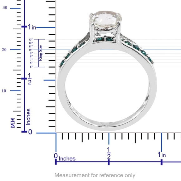 Green Amethyst Platinum Bond Brass Bridge Ring - Picture 5 of 5